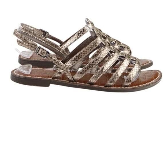 Sam Edelman Womens Garland Sandal Size 8.5 Metallic Pewter Strappy Slingback - Picture 3 of 6